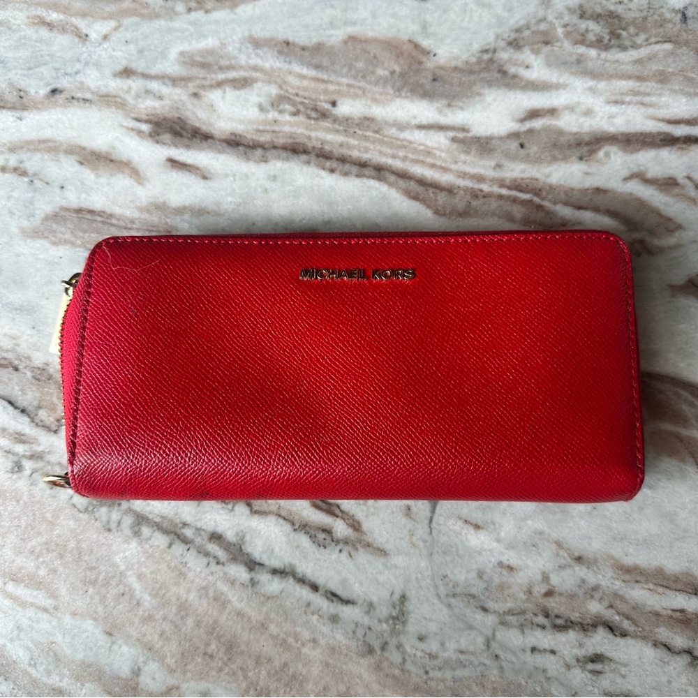 Michael Kors Red Zip-Around Wallet